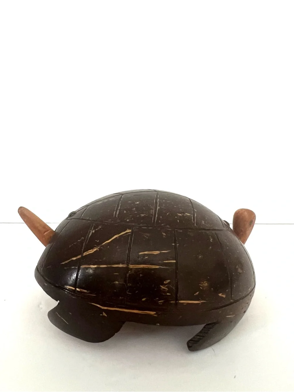 Handcrafted Brown Coconut Shell Turtle Accent - Eco Home Decor